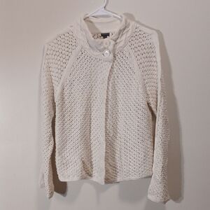 Madison Off-White Textured Turtleneck Sweater